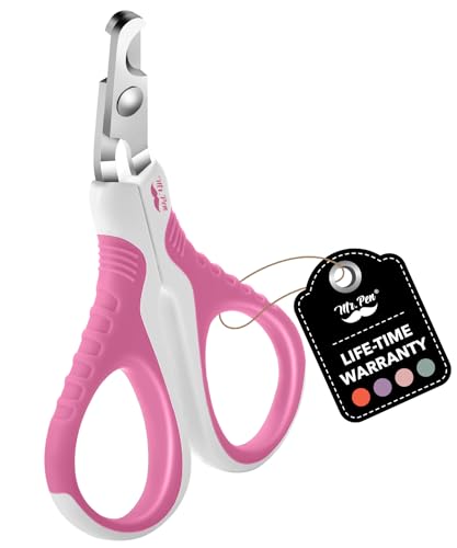 Mr. Pen- Cat Nail Clipper, Stainless Steel | Professional Sharp Cat Claw Trimmer for Small and Medium Cats, Pet Nail Clipper with Sturdy Non Slip Handle - color: Dark Pink