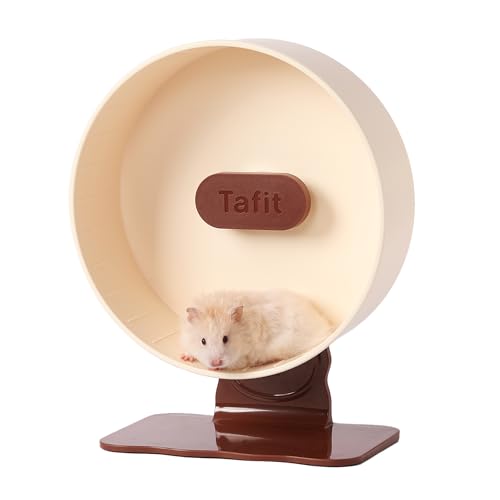 Quiet Hamster Wheel 10.2 Inch Dual-Bearings Silent Small Animals Running Exercise Wheel Height Adjustable for Syrian Hamsters, Gerbils, Rats, or Other Small Pets, Mousse White - color: Mousse White, size: 10.2inch