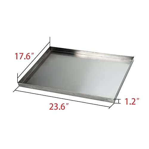 23.6 x 17.6 Stainless Steel Replacement Pan for Dog Crate | Heavy Duty Stainless Steel Kennel Cage Pan Leakproof Liner Chew Proof Compatible - size: 23.6"x17.6"