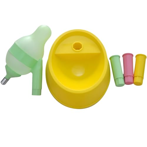 NACOCO Pet Standing Water Dispenser Cat Dog Standing Bowl with Detachable Pole Automatically Feeding Water Height Adjustable - color: Yellow