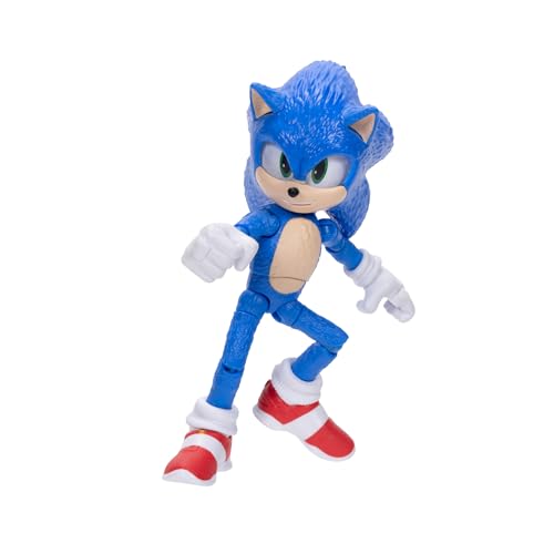 Sonic The Hedgehog 3 Movie Action Figures 5-Inch Collector Toy Figure, Highly Articulated for Boys Girls - Officially Licensed The Hedgehog 3 Movie Product | Sonic The Hedgehog Movie 5 Inch Action Figure Wave 1 - Sonic - color: Sonic