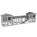 GUTINNEEN Chicken Coop Hen House with Run Outdoor Rabbit Cage Indoor Bunny Hutch with Waterproof Roof Poultry Cage,Rabbit Hutch with No Leakage Pull Out Tray (Two Sets) - color: Combination-Grey