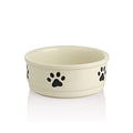 Sweejar Ceramic Dog Bowls with Paw Pattern, Dog Food Dish for Medium Dogs, Porcelain Pet Bowl for Water 35 Fl Oz (Beige) - color: Beige, style: Paw Pattern,6.8"x 2.9"(35 Fl Oz)