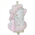 Dog Chinese New Year Clothes Cat Tang Costume Outfit,Tassels Dog Cheongsam Tang Suit,Winter Fleece Pet Jacket Clothes (Pink+Blue, M(Bust15.7inch|Weight 6-9LBS)) - color: Pink+Blue, size: M(Bust15.7inch|Weight 6-9LBS)