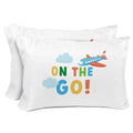 Sunny Side Up On The Go 2 Pack Reversible Pillowcases - Double Sided Pillow Covers, Kids Super Soft Cars & Planes Bedding - color: White - on the Go