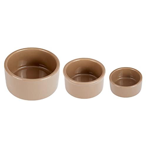 Kaytee Stoneware Ceramic Pet Hamster Bowl, Brown, 3-Inch (Pack of 2) - size: 3 in (Pack of 2)