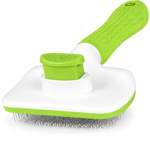 Versatile Pet Grooming Brush and Deshedding Tool - Gently Removes Loose Undercoat for Cats and Dogs, Suitable for Pet Massage (Green Light) - color: Light Green
