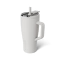 BrüMate Era Flip 30oz Tumbler with 100% Leakproof Covered Straw Lid | Hygienic Covered Straw | Insulated Stainless Steel Water Bottle with Handle | Cup Holder Friendly | BPA-Free (Dune) - color: Dune, size: 30 Ounces