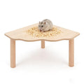 2-Piece Wooden Play Platform Set for Dwarf Syrian Hamsters Gerbils Mice Degus | Natural Pine Hamster Cage Accessories for Small Pets Climbing Resting and Hiding (1 Pack)