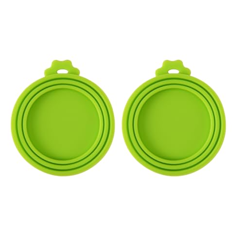 2 Packs Pet Food Cans Lids,Cute Can Lid Dishwasher Safe, Can Covers Most Standard Size Dog and Cat Canned(light green) - color: light green