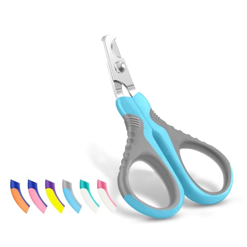 Pet Nail Clippers U07.1, Professional Claw Trimmer, Bended Scissor Special for Cats, Kittens, Dogs, Puppies, Small Animals, Grey/Maya Blue - color: #13 Grey/Maya Blue