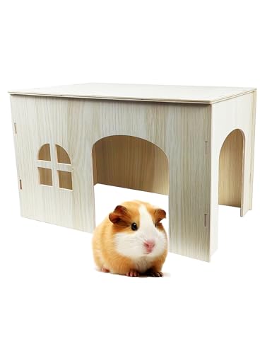 Guinea Pig Chinchilla Hideouts Cages Toys Accessories Wooden House and Habitats Hides Nature Huts for Hamster Squirrel Rat and Other Small Animals etc.