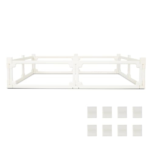 Dog Playpen, Expandable & Stackable Acrylic Dog Play Pen (White, 10", 8 Panels) - color: White, size: 10"