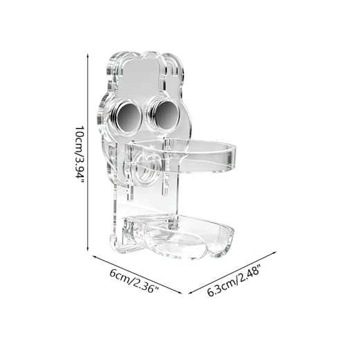 Magnetic Hamster Water Bottle Holder, Acrylic Small Animals Drinking Bottle Stand Adjustable Height Hamster Cage Accessories for Gerbil Rabbit Chinchilla