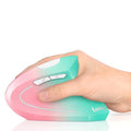 Lekvey Ergonomic Mouse, Rechargeable Wireless Vertical Mouse, Pink Green | USB-C Charging, 2.4G Wireless, 1000/1200/1600 DPI, Quiet Click, 6 Buttons, Carpal Tunnel Mouse, for Laptop, PC, Computer, Mac - color: Pink Green