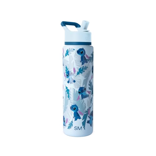 Simple Modern Disney Stitch Water Bottle with Straw | 30oz | Lilo & Stitch | Summit Stainless Steel Water Bottles, Insulated Metal Cup | Leak Proof for School, Gym, Travel, Sports | Tropical Stitch - color: -Disney: Tropical Stitch, style: 30oz Water Bott