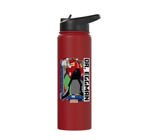 Sonic the Hedgehog - In the Zone - Dr. Eggman Stainless Steel Insulated Water Bottle - color: Red