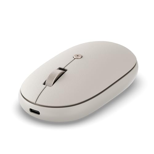 Satechi OntheGo Bluetooth Mouse, Connect Up to 3 Devices, for Laptop, Sand | USB-C rechargeable battery, compact & portable, for laptop, computer, tablet - color: Sand