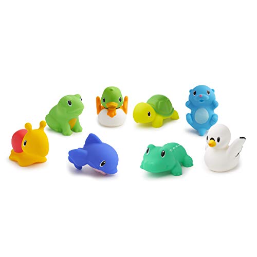 Munchkin Baby Bath Toy Squirts for Babies and Toddlers 9 Months and Up, Lake Animal Squirters, 8 Pack - size: 8 Pack, style: Lake