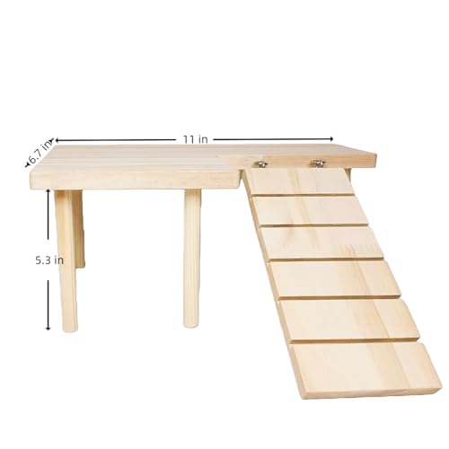 Wooden Hamster Platform for Hamster Cage Accessories Climbing Toys Dwarf Syrian Hamster Gerbil Rat Mice Degus or Other Small Pets (Rectangle) - style: Rectangle