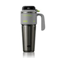 32 oz Insulated Tumbler with Push-button Lid and Handle, Grey | 316L Stainless Steel, Leakproof Lid, Double-Wall Vacuum Insulation, Keeps Drinks Hot or Cold for Work, Travel & Daily Use - color: Gray