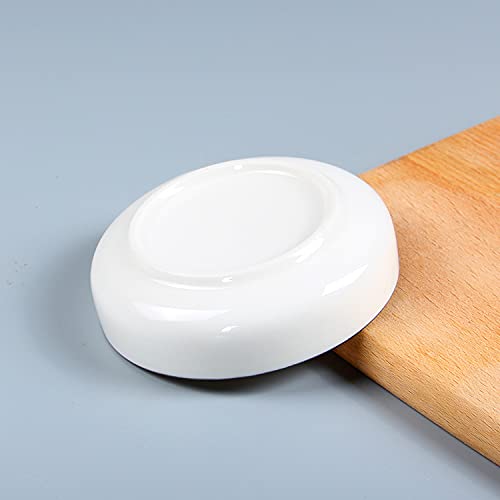 Colias Wing Multipurpose Porcelain Side Dish Bowl Seasoning Dishes Soy Dipping Sauce Dishes-Set of 6-White - color: White-Black Edge
