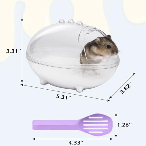 IBWell Transparent Hamster Sand Bath Container Hamster Sand Box, Hamster Cage Accessories Bath Keeps Sand Contained - size: 5.3"L x 3.7"W x 3.3"H