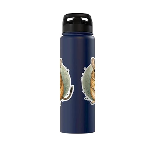 Degu Watercolor Circle Stainless Steel Insulated Water Bottle - color: Navy Blue