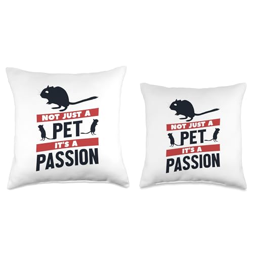 Not Just A Pet It's A Passion Shrub Rat Common Degu Throw Pillow - size: 16x16