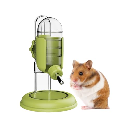 Hamster Water Bottle with Stand, 4oz Water Dispenser for Syrian Dwarf Hamsters Gerbils Mice Rats Degus (Green) - color: Green