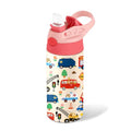 Car 12 oz Water Bottle with Straw – Kids Stainless Steel Vacuum Insulated Cup, Leakproof Pop-Up Spout, Reusable Travel Mug for Boys and Girls Outdoor Sports - color: Car2