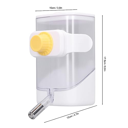 Small Animal Water Bottle for Cage, No Drip Leak Proof Hanging Water Dispenser with Stainless Steel Ball, for Rabbits, Guinea Pigs, Chinchillas, Cats, Dogs & Pets (White)