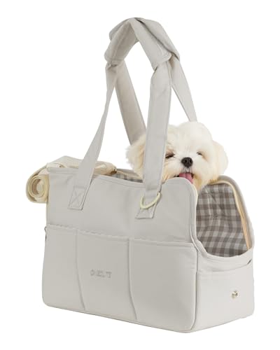 ONECUTE Dog Carrier for Small Dogs Rabbit cat with Large Pockets, Cotton Bag, Dog Carrier Soft Sided, Collapsible Travel Puppy Carrier (Grey, 17" L x 7.5" W x 12" H) - color: Grey, size: 17.0"L x 7.5"W x 12.0"H