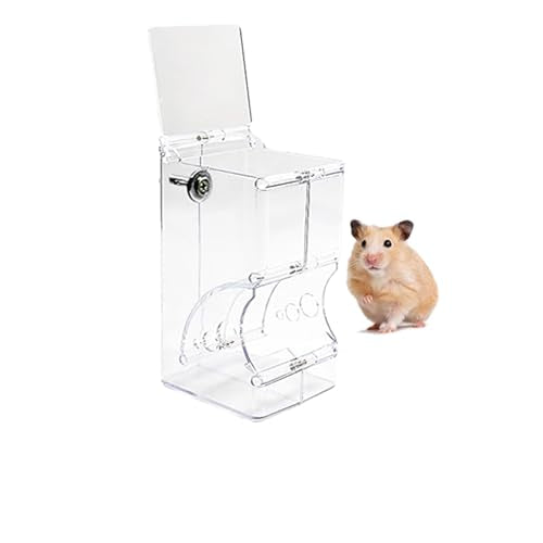 Automatic Hamster Feeder, Clear Acrylic Automatic Pet Feeder Pet Food Dispenser, Hamster Food Bowl Guinea Pig Food Dispenser for Small Animal Feeding & Watering Supplies (S) - size: S