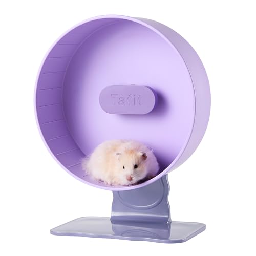Quiet Hamster Wheel 10.2 Inch Dual-Bearings Silent Small Animals Running Exercise Wheel Height Adjustable for Syrian Hamsters, Gerbils, Rats, or Other Small Pets, Taro Purple - color: Taro Purple, size: 10.2inch
