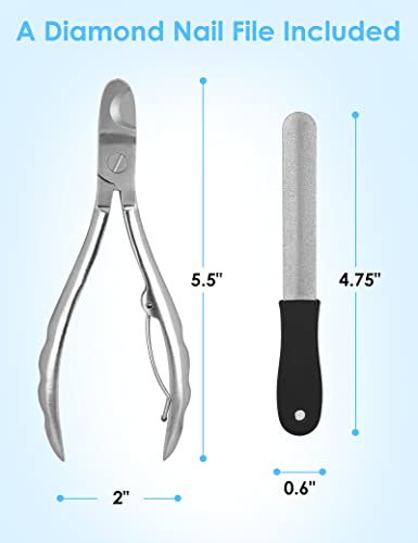 Gobeigo Upgrade Wide Open Dog Nail Clippers for Large Dogs Cut Like Butter, Heavy Duty Dog Nail Trimmer Full Metal Razor Sharp Professional for All Dogs Cats with Thick Toenail - color: Silver