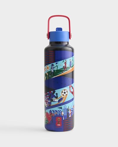 Drib 24oz Insulated Water Bottle, FIFA World Cup 2026 Edition – Performance Stainless Steel Insulated Bottle with Quiet Leak-Proof Straw Lid (Kansas City - City Poster) - color: Kansas City - City Poster