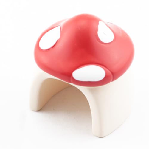 8PCS Resin Mini Mushroom Hideouts Bead Jumping Hermit Crab Cute Hiding Decorations 1x1x0.9 Inches Reptile Pet Accessories Garden Landscaping Miniature Model Decor