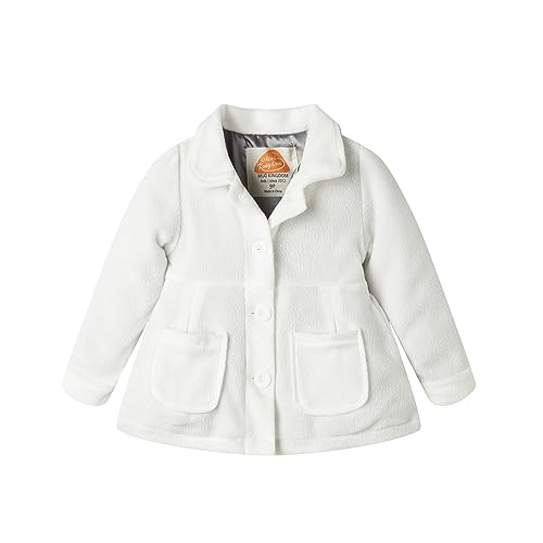 Mud Kingdom Little Girl Fleece Jacket Coat - color: White, size: 9 Months