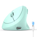 TECKNET Ergonomic Mouse, Bluetooth Wireless Vertical Mouse, Rechargeable Battery, Quiet Clicks, 4800 DPI Adjustable, BT5.0/3.0 & 2.4G Connect, Easy to use, Wide Compatibility - color: Green
