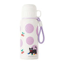 20oz Stainless Steel Insulated Water Bottle with Cat Pattern | Double Wall Vacuum Tumbler, Leakproof, Dual Use Straight Drink & Straw Lid, Travel Office Outdoor - color: Cherry Black Cat