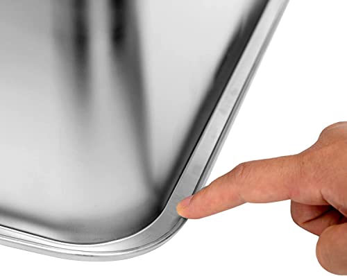 Kichwit Large Stainless Steel Cat Litter Box, 23.4" x 15.5" x 7.6" | High Sides, Metal Litter Pan for Cats, Non Stick Smooth Surface, Easy to Clean - size: 23.4" L x 15.5" W x 7.6" H (without Lid)