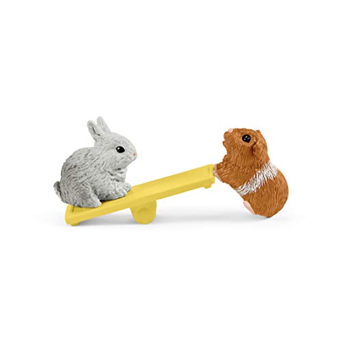 Schleich Farm World 14-Piece Rabbit and Guinea Pig Hutch Toy Set with Animal Figures for Kids Ages 3-8, 5.7 x 19 x 11.5 cm - size: Former Box Style