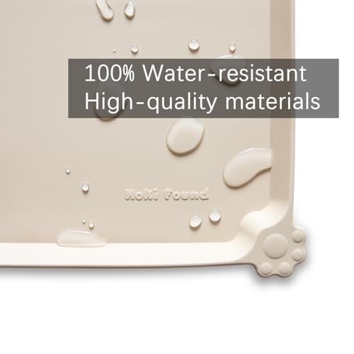 Hoki Found L Silicone Non Slip Pet Dog Cat Bowl Mats - Waterproof Dog Cat Food Mats for Carpet - PapayaWhip - color: PapayaWhip, size: 22" x 14"
