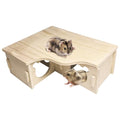 Hamiledyi Natural Wooden Hamster Maze - Multi-Chamber Detachable Small Animal Habitat with Exploring Tunnels, Enrichment Activity Toys for Dwarf Hamsters, Gerbils, Mice, Rats, Lemmings(Style B