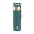 Contigo AutoSeal 24 oz Stainless Steel Vacuum-Insulated Water Bottle with Leakproof Push-Button Spout & Lock, Carry Strap, BPA-Free & Lead-Free, Dishwasher Safe - color: Mineral Teal Champagne, size: 24 Ounces