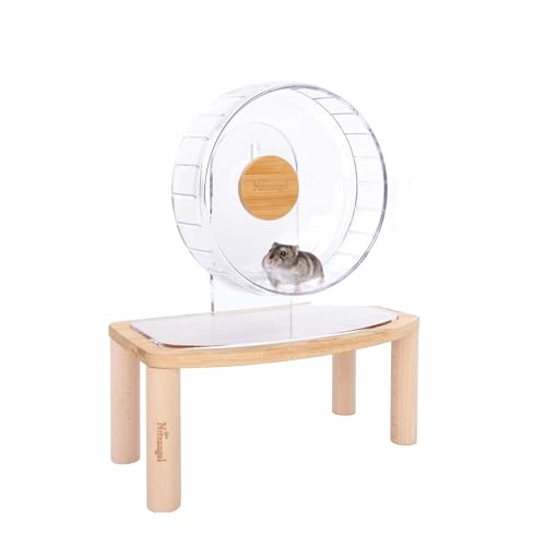 Niteangel 8.2-Inch Super-Silent Hamster Exercise Wheels with Platform: - Quiet Spinner Hamster Running Wheels with Adjustable Stand for Hamsters Gerbils Mice Or Other Small Animals