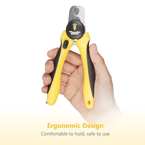 Professional-Grade Nail Clippers for Dogs Nail Trimmer with Safety Guard and Nail File - Nail Clippers for Large Dogs - Dog Nail Clipper Toenail Clippers (Yellow, Medium-Large) - color: Yellow, size: Medium-Large (no LED)
