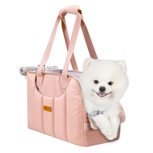 Dog Purse Carrier for Small Dogs Cats Rabbits Up to 12lbs, Lightweight Pet Sling Carriers with Crossbody Strap, Portable Puppy Soft Sided Tote Bag Carrier for Vet,Hiking,Travel Pink - color: Pink