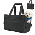 Dog Purse Carrier for Small Dogs Under 10 lbs Soft Sided Pad | Adjustable Velcro Side Pad, Extendable Bottom, Safety Leash Clip, Large Storage Pocket, Black - color: Black